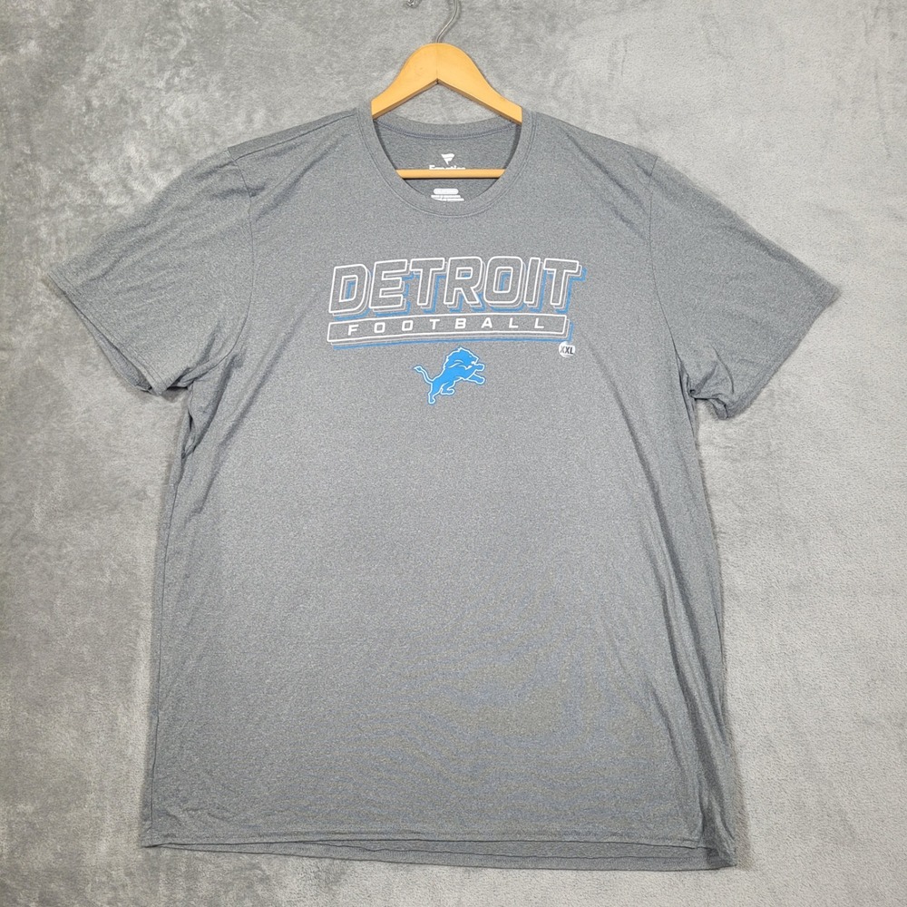 Fanatics Detroit Lions Football T Shirt Men's XXL Gray Short Sleeve Crew Neck